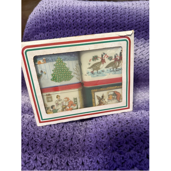 Potpourri Press Set Of 4 Christmas Tins in original box Gently Used (If At All) - Picture 1 of 11